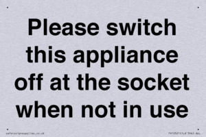 Please switch this appliance off at the socket when not in use